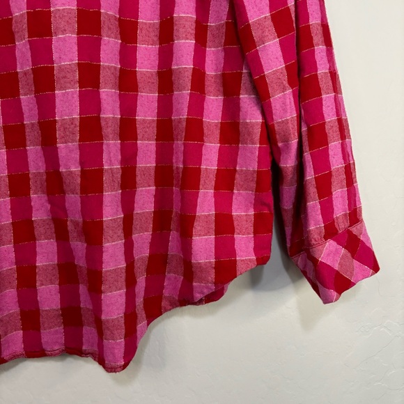 VICTORIAS SECRET Matching Pajama Set Long Sleeve Pants Pink Plaid Size Large - Picture 8 of 16